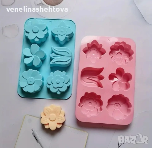 Лале маргаритка цветя дълбок силиконов молд за свещи гипс сапун смола фондан за декорация на торта , снимка 2 - Форми - 53159616