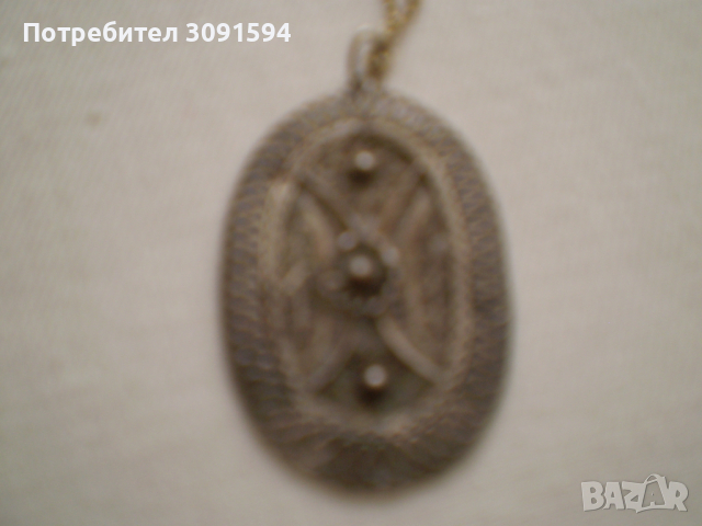 Ретро медальон филигран, снимка 2 - Антикварни и старинни предмети - 36526675