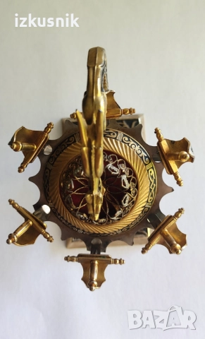 Филигранна пластика от Толедо – бронз и стомана, невероятно красив, снимка 5 - Антикварни и старинни предмети - 51643448