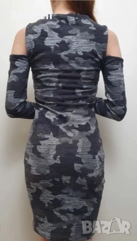 Рокля с войнишки мотив, снимка 2 - Рокли - 51890095