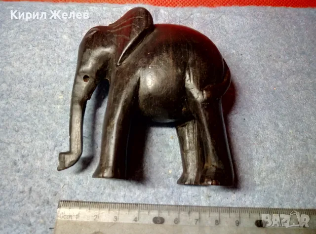 СТАРО АБАНОСОВО СЛОНЧЕ ДЪРВЕНА ФИГУРКА РЪЧНА ХУДОЖЕСТВЕНА ИЗРАБОТКА СТАТУЕТКА АФРИКА 48200, снимка 9 - Колекции - 47562349