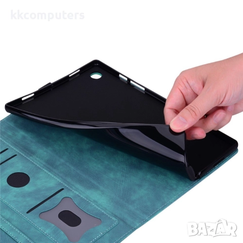 Samsung Galaxy Tab S11 Ultra-Кожен калъф с Протектор, Дизайн Цветя & Котка, Стойка и Държач за писал, снимка 9 - Калъфи, кейсове - 52088632