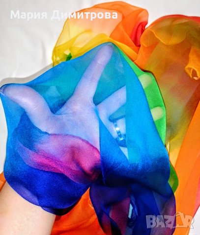 Уникален копринен шал 175/85, снимка 4 - Шалове - 37340281