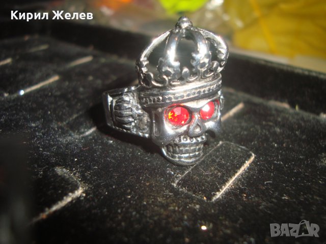 КАРИБСКИ ПИРАТИ - СТОМАНЕН ПИРАТСКИ ПРЪСТЕН с ФАСЕТ - ГРАНАТ КАМЪНИ НЕРЪЖДАЕМ ЕФЕКТЕН 24988, снимка 12 - Пръстени - 34507846
