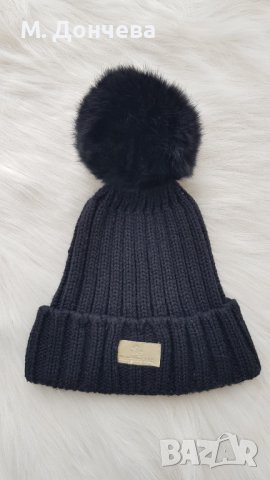 Зимна шапка с естествен пух, снимка 16 - Шапки - 42804124