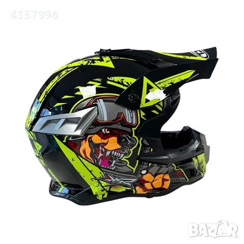 Кросова каска за мотор, ендуро, АТВ, Скутер,  неон, снимка 3 - Аксесоари и консумативи - 50516612