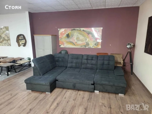 ПРОМОЦИЯ!!!Тъмно сив П - образен ъглов диван Nixon с функция сън, снимка 8 - Дивани и мека мебел - 52829930