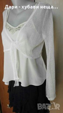 Къса бяла жилетка🍀❤M/L,L❤🍀арт.4200