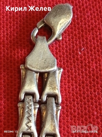 Сребърна гривна плетка тип Лисича опашка елегантен стилен дизайн 52394, снимка 4 - Гривни - 53016057