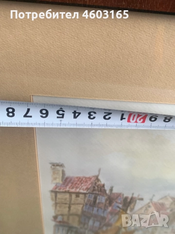 стара картина акварел от 1865г, снимка 16 - Картини - 52681351