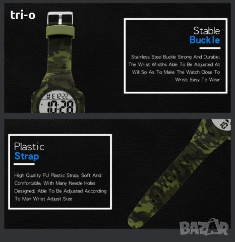 SYNOKE Моден ретро Спортен водоустойчив мъжки часовник Многофункционален, снимка 10 - Мъжки - 44177538