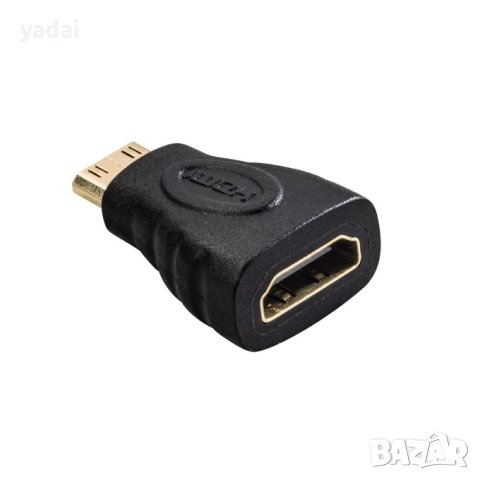 64.Преходник Mini HDMI(м) към HDMI Type-A (Full-Size) (ж),черен.НОВ, снимка 1