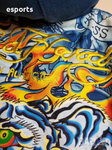 Зимно яке с пух Ed Hardy by Christian Audigier Tatoo Tiger Wolf bird S Small, снимка 16 - Суичъри - 25777992