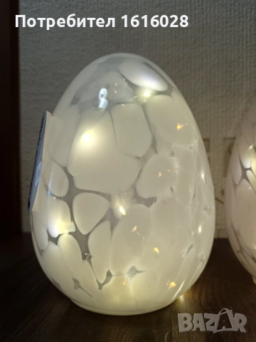 Декоративно стъклено великденско яйце със светлини., снимка 6 - Декорация за дома - 53967163
