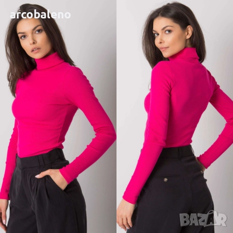 Дамска блуза с оребрена яка Elisee, 5цвята , снимка 16 - Блузи с дълъг ръкав и пуловери - 52370609