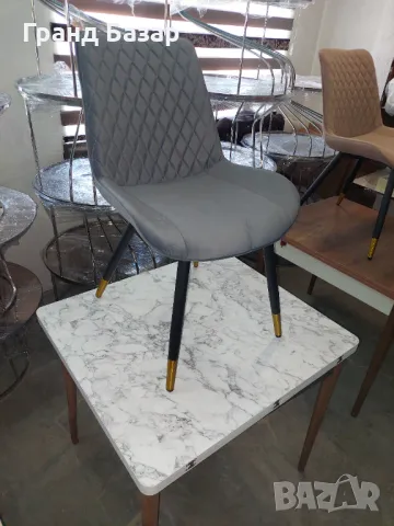 Трапезен стол,дамаска кадифе тип баклава и метални крака,налични количества. Цена 100 лв., снимка 5 - Столове - 46723447
