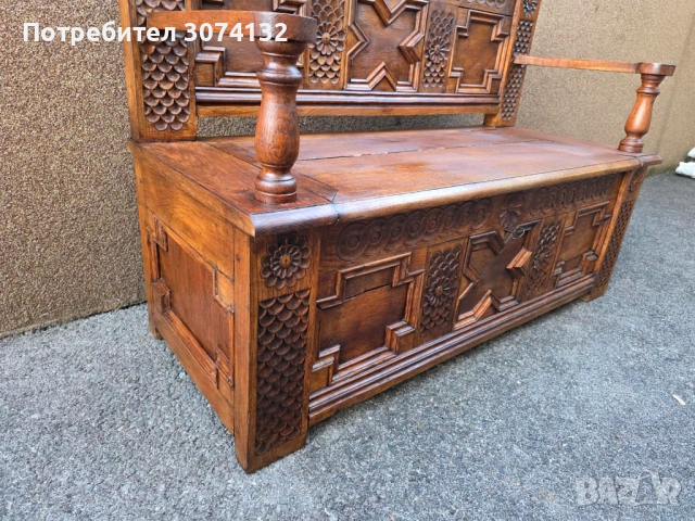 Уникална ретро пейка с дърворезба, снимка 2 - Други - 53569981