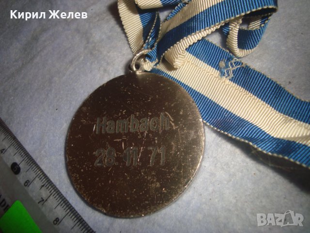 1971г. ПОСРЕБРЕН НЕМСКИ СПОРТЕН МЕДАЛ БЯГАНЕ РЯДЪК с ЛЕНТА 30630, снимка 4 - Антикварни и старинни предмети - 38026097