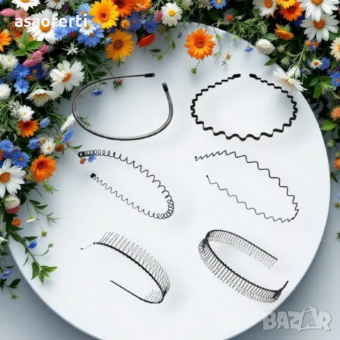 Комплект от 6 броя метални диадеми