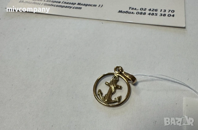 Златна висулка(котва)1.12гр., снимка 2 - Колиета, медальони, синджири - 53166249