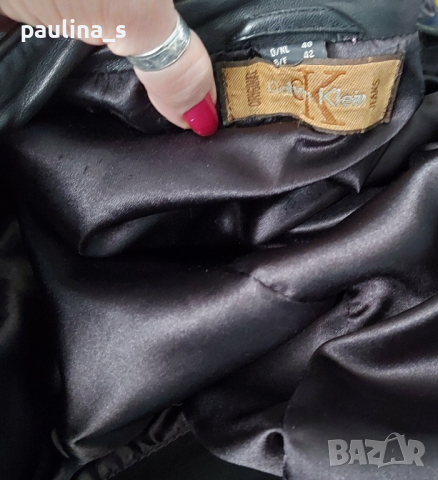 Естествена кожа / Черно кожено яке Calvin Klein jeans / голям размер L - 2XL , снимка 12 - Якета - 44708066