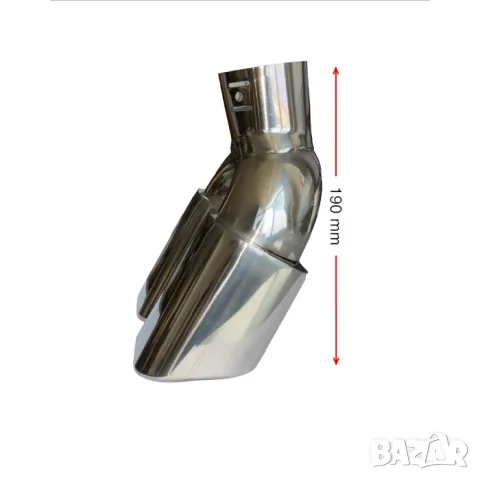 Двоен накрайник за ауспух с включени скоби и изход 190/75 мм, снимка 3 - Аксесоари и консумативи - 55861288