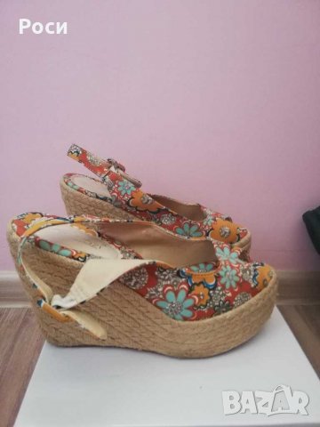 Дамски цветни сандали на платформа нови, 38 номер, снимка 4 - Сандали - 29272753