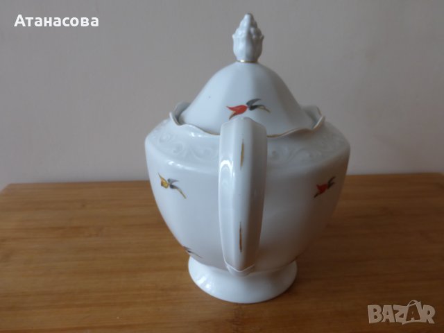 Немски порцеланов чайник КРМ 1940 г, снимка 3 - Аксесоари за кухня - 42798132