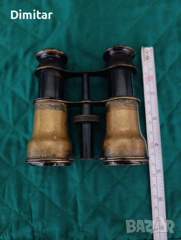 Античен бинокъл от месинг, театрален модел, около 1900 г., снимка 3 - Антикварни и старинни предмети - 52302673