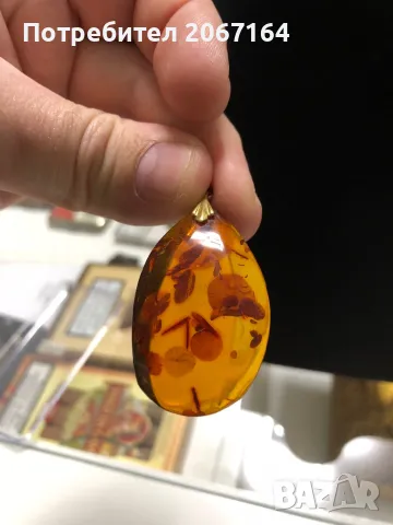 Кехлибарена висулка, снимка 4 - Антикварни и старинни предмети - 48912078