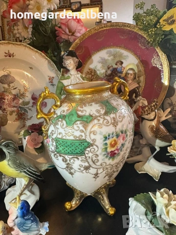 Антикварна ваза Noritake Japan circa 1908 — 24к злато, снимка 3 - Колекции - 54040502