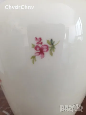 ALKA Bavaria Meissen 23см/АЛКА Бавария Майсен стара немска порцеланова ваза с капак-урна, снимка 7 - Вази - 55876499