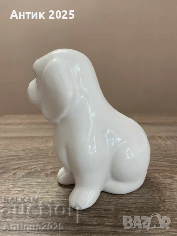 Бяла керамична статуетка на кученце, снимка 2 - Антикварни и старинни предмети - 51456771