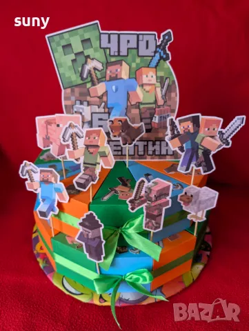 Картонена торта Майнкрафт