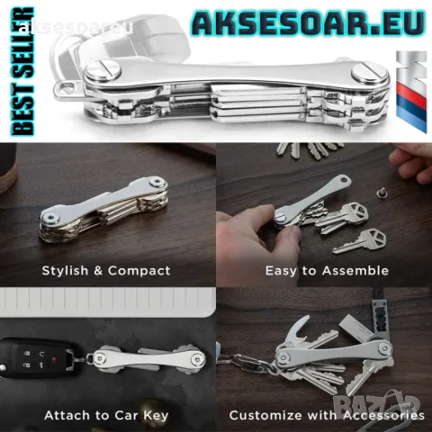 Нов моден метален качествен здрав органайзер за ключове ключодържател Портфейл Метална кутия Компакт, снимка 4 - Други - 48236821