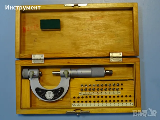 Микрометричен резбомер DDR Suhl M Thread Мicrometer 0-25mm 0.01mm, снимка 2 - Други инструменти - 55751533