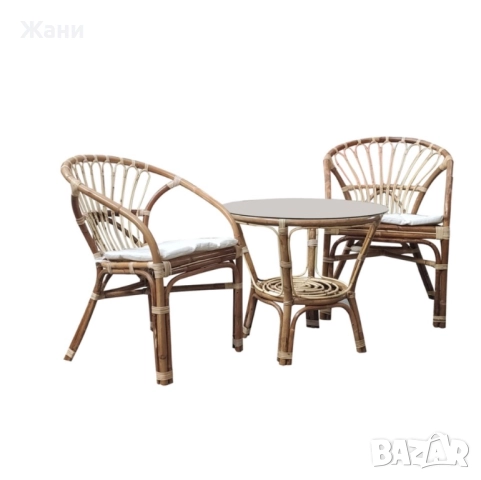 Маса с два стола от Ре ратан, снимка 7 - Градински мебели, декорация  - 52561730