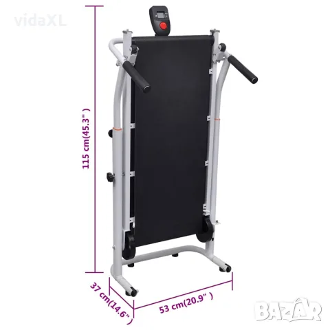 vidaXL Мини бягаща пътека, сгъваема, 93x36 см, черна, снимка 8 - Фитнес уреди - 56148349