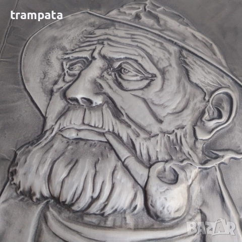 НАЙ ДОБРАТА ОФЕРТА Стара Немаска белереф картина дърво метал Моряк , снимка 2 - Картини - 52619817