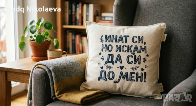 Възглавница с надпис 