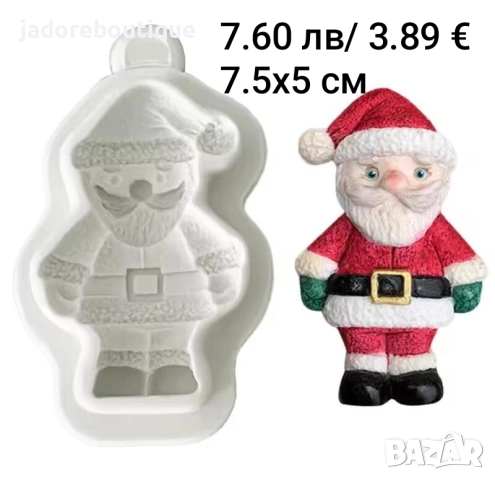 Силиконов молд Коледни различни видове Дядо Коледа Подаръци Шапка и други, снимка 6 - Форми - 45870807