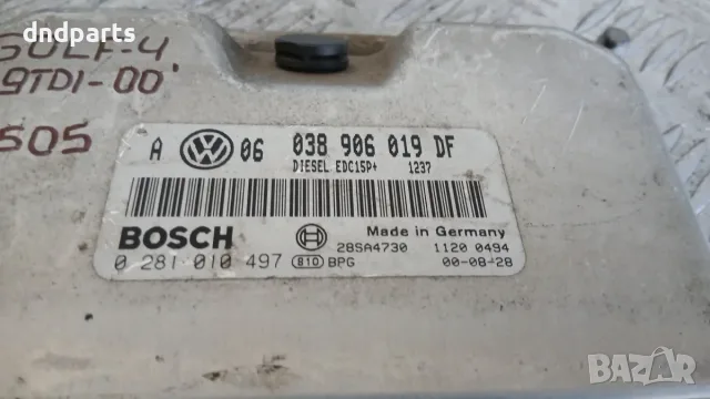 Компютър VW Golf 4 1.9 TDI 2000 038906019DF 0281010497 Volkswagen Golf IV (1998-2004), снимка 2 - Части - 56170215