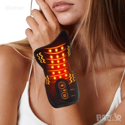 Безжичен масажор за китки с топлина и компресия за облекчаване на болката, 3000mAh