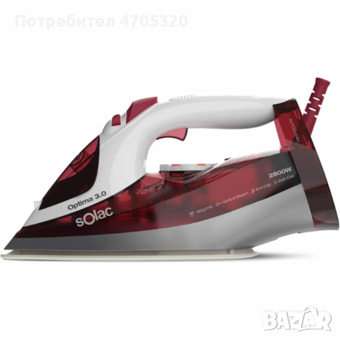 Ютия Solac Optima 3.0 – 2800W, керамична плоча, парен удар 180 g/min, анти-капкова, снимка 8 - Ютии - 53108079