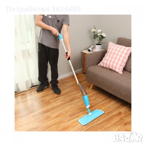 Спрей моп за почистване с вода и препарат с микрофибърна кърпа, Резервоар 800мл., снимка 2 - Мопове, кофи, четки и метли - 40039900