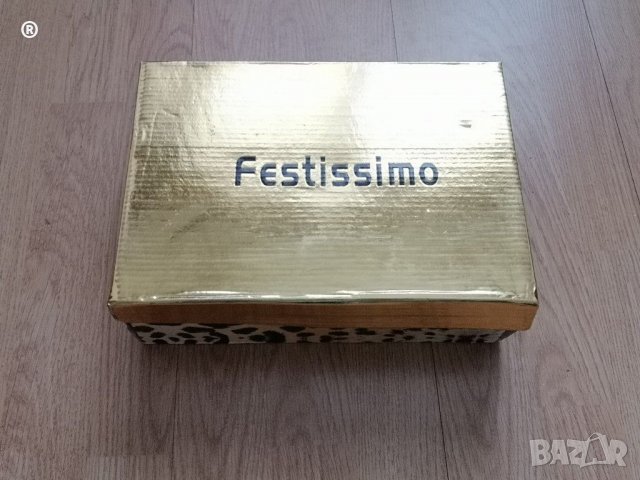 НОВИ Festissimo луксозни обувки със златни пайети на висок ток, Размер 39, снимка 3 - Дамски обувки на ток - 31449641
