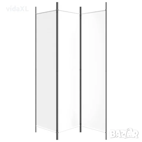 vidaXL Параван за стая, 3 панела, бял, 150x200 см, текстил, снимка 4 - Паравани - 56147188