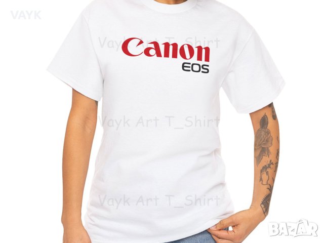 Тениска с декоративен печат - Canon EOS, снимка 3 - Тениски - 44164761