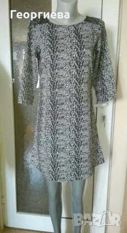 Фина рокля с дантелен акцент, в черно и бяло👗🍀S, M👗🍀арт.1056