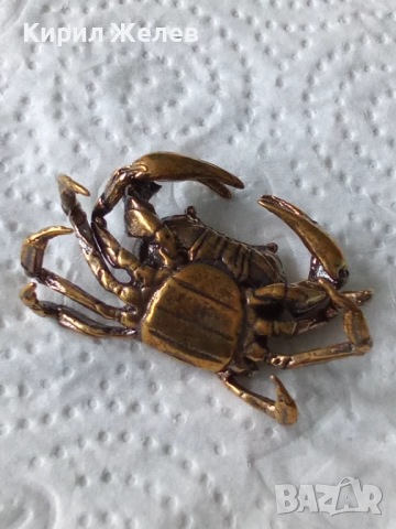 Бронзова фигурка на рак малка 52516, снимка 6 - Колекции - 52589567